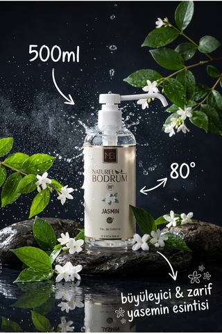 Jasmin Beyaz Yasemin Kolonyası 500 Ml Pompalı Sprey Başlıklı 8'li Paket 80 Kurumsal Koli