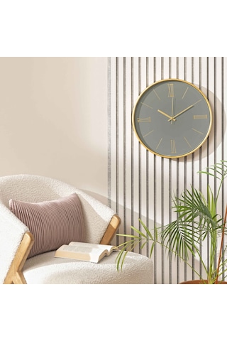Linens İda 42 Cm Duvar Saati Füme