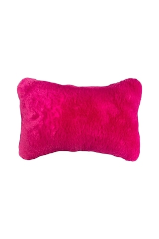 Trobus Araç Boyun Yastığı Ortopedik Peluş Seyahat Tekli Fuşya Pembe