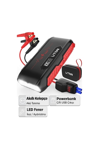 Utrai Jstar 3 20000 mAh 1600A Jump Starter Taşınabilir Akü Takviye Cihazı Seti