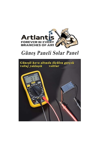 Güneş Paneli Solar Panel 4x8 Cm 3 Volt 100 Ma 1 Adet Güneş Enerjisi Okul Sınıf Deney Çalışmaları