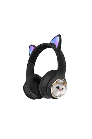 Torima HD11 Sevimli Kedi Karükatür Bluetooth 5.3 Kulak Üstü Kulaklık