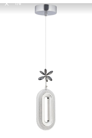 Serra Tekli Gold Ledli Led Avize 3 Renk Modu Oturma Odası Yatak Odası Led Avize Krom - Gümüş