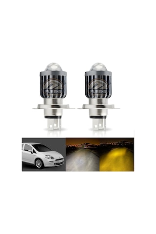 Fıat Grande Putno Uyumlu Mercek Led Xenon Uzun Kısa Çift Renk Şimşek Etkili Ampul
