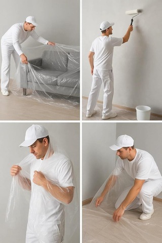Hışır Örtü, 4x5 Metre, 20 M², Toz Geçirmez, Su Geçirmez, Dış Mekan Koruma Örtüsü, Boya Koruma, Bahçe, Bada
