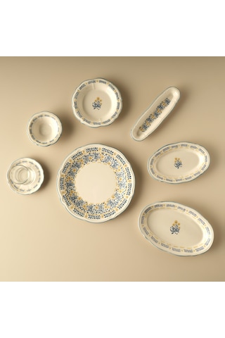 Bella Maison Liana Stoneware 26 Parça 6 Kişilik Kahvaltı Takımı Mavi