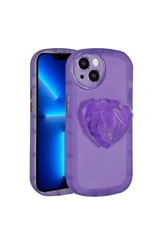 Apple Uyumlu iPhone 13 Kılıf Kamera Korumalı Pop Soketli Renkli Zore Ofro Kapak Mor