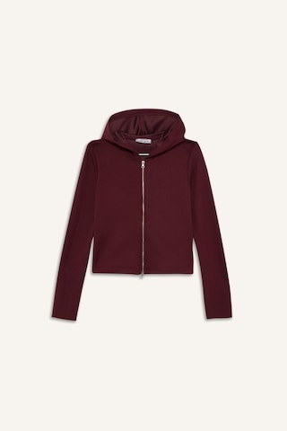 Defacto Slim Fit Dar Kesim Kapüşonlu Modal Fermuarlı Sweatshirt F7651ax25aubr115 Bordo-br115