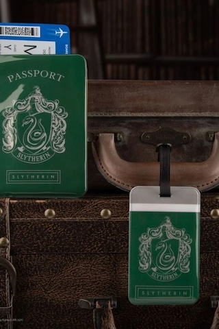 Cinereplicas Harry Potter Slytherin Pasaport Kılıfı Ve Valiz Etiketi Seti Kartlık Cüzdan Yeşil