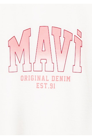 Mavi - Mavi Logo Baskılı Ekru Tişört 7610386-70057 Ekru