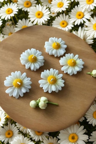 Bernami Vazo Pinterest Suda Yüzen Hediyelik Kokulu Papatya Mum - 1 Adet Diğer