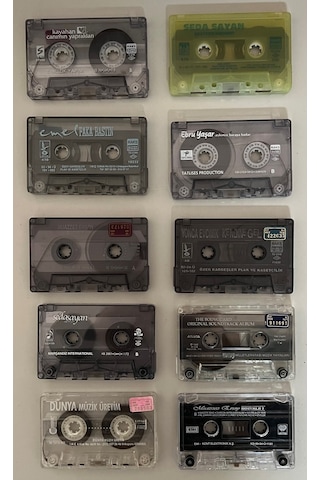 Dekor Kaset Dönem Baskı 10 Adet Müzik Kaset Dekorluk