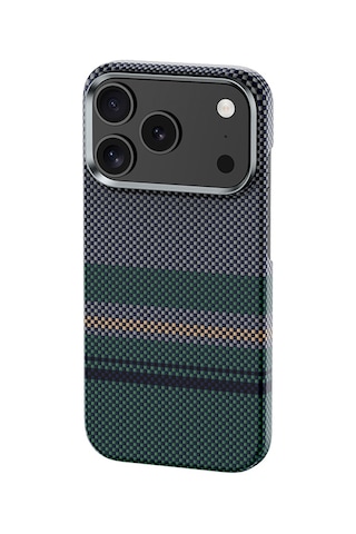 Apple Uyumlu iPhone 17 Pro Kılıf M-safe Özellikli Karbon Fiber Benks Aurora Armorpro Kevlar Kapak Yeşil