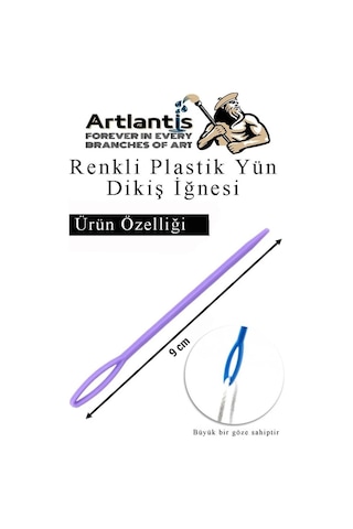 Düz Ve Kıvrımlı Plastik Yün İğnesi 50 Adet 1 Paket Plastik Dikiş Dokuma İğnesi Kavisli İplik İğne Goblen