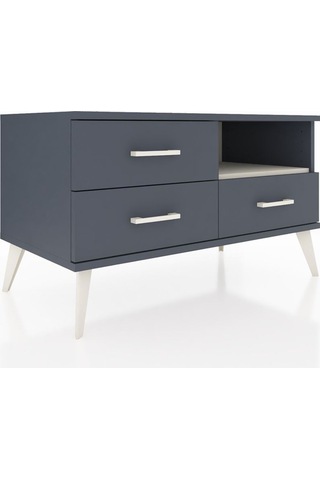 Hyperion Şifonyer Tek Raflı 3 Çekmeceli 88x44x48 Antrasit-aytaşı/antrasit Aytaşı/antrasit