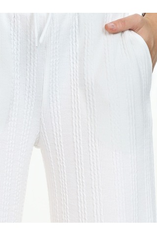Denokids Kız Çocuk Geniş Paça Ekru Basic Eşofman Altı Renkli Ekru