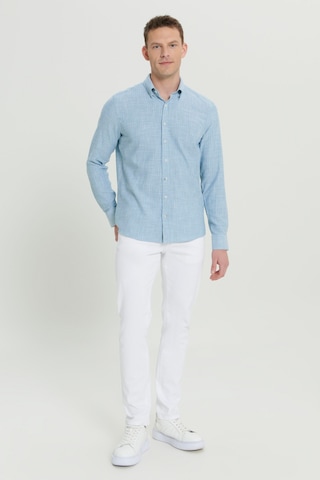 AC&Co / Altınyıldız Classics Erkek Yeşil Slim Fit Dar Kesim Düğmeli Yaka Flamlı Casual Gömlek 4A2022200073YSLXL Yeşil