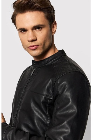 Only & Sons Onsmıke Pu Racer Jacket Otw Vd Erkek Ceket 22012339-siyah Siyah