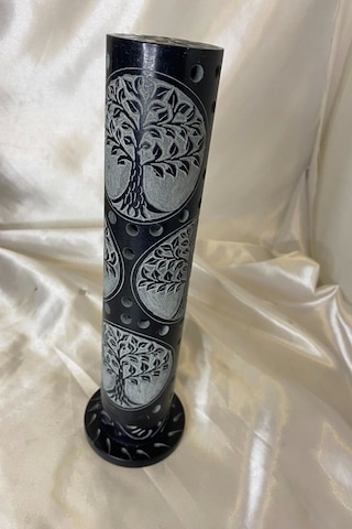 Yaşam Hayat Ağacı Hand Made El İşi Feng Shui Ejderha Yılı Doğal Obsidyen Taşı Çubuk Konik Tütsülük Kule