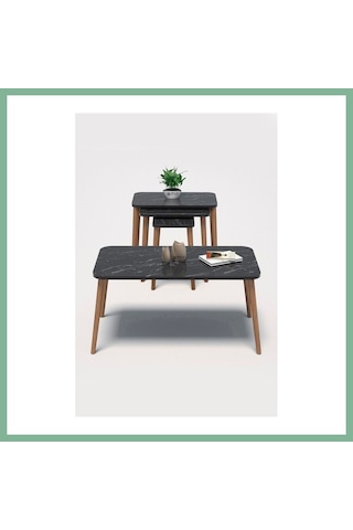 Bşkvirgo Torna Ayak 4'lü Sehpa Seti Siyah Bsk2026