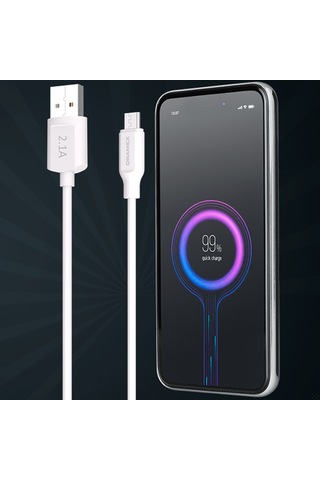 Dramex D21MK Micro USB Data/Şarj Kablosu 2.1A 1mt Beyaz