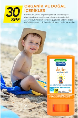 Babyton Doğal Güneş Koruyucu Stick 30 SPF 20 GR