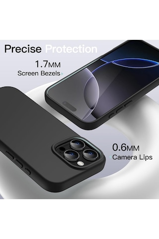 İphone Uyumlu 16 Pro Kılıf Nano Lansman Silikon Kapak Siyah