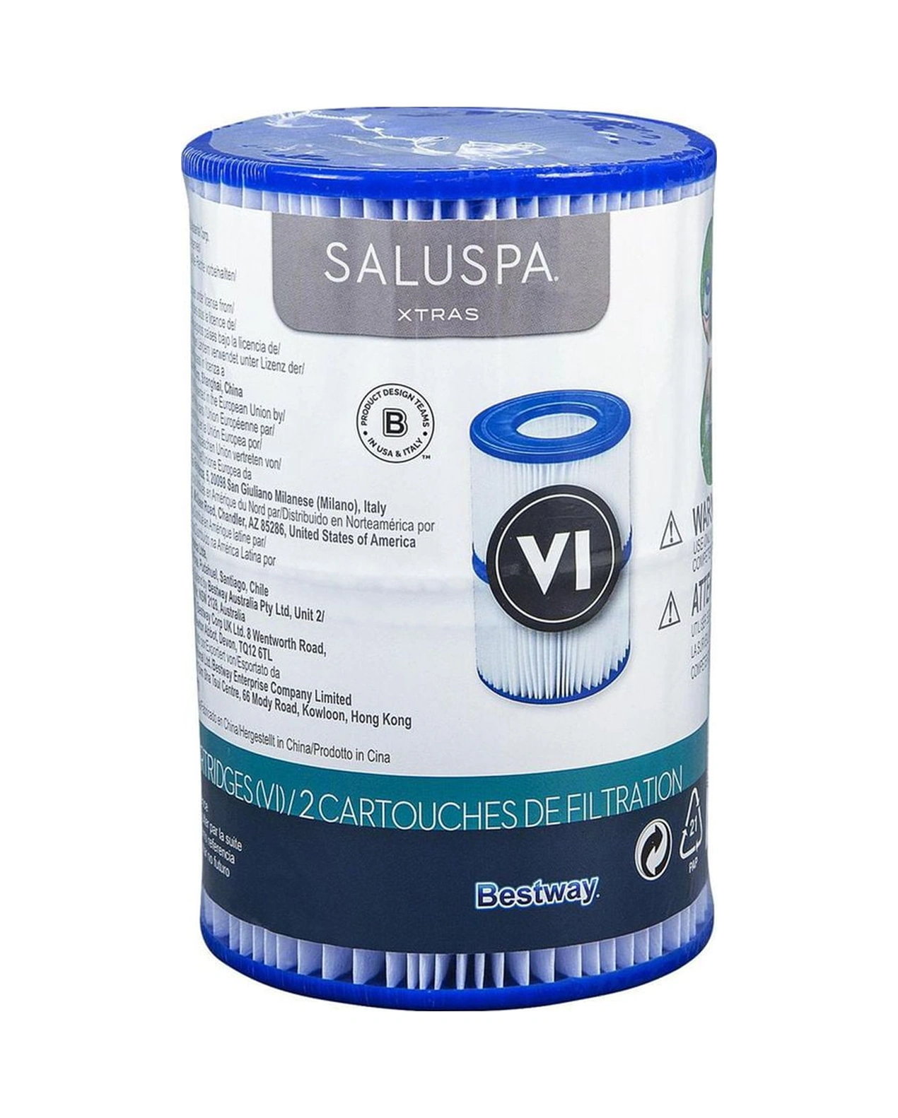 Yaleker Bestway Saluspa Filtre Kartuşu Seti 2 Adet - Tip Vı, Kolay Temizlenir, Spa Suyu Temizliği İçin, Coleman Ve Diğer Modellerle Uyumlu Beyaz - Mavi