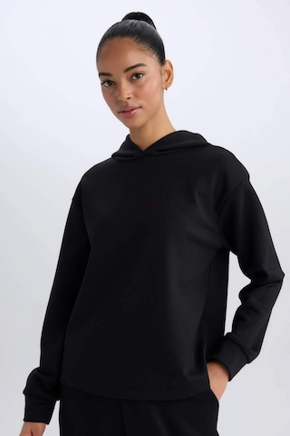 DeFactoFit Standart Fit Kapüşonlu Skuba Dalgıç Kumaş Sporcu Basic Düz Sweatshirt A5626AX25SPBK81