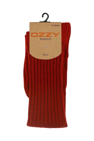 Ozzy Socks Kışlık Kadın Yünlü Bordo Renk Uyku Çorabı Soft Touch Bordo