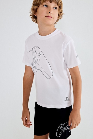 Defacto Playstatıon Lisanslı Regular Fıt 2li Beyaz Pijama Takımı Erkek Çocuk H8202a826hswt34 Beyaz-wt34