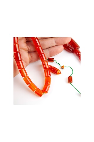 Kadim Katalin 45li Büyük Boy Kesme Kesim 9.5x13mm Tesbih Turuncu