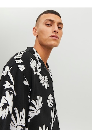 Jack & Jones Jack&jones Rahat Kesim Kısa Kollu Siyah Erkek Gömlek 12233536 001