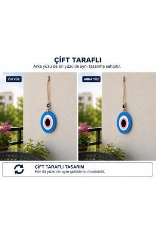 Çift Taraflı Plastik Nazar Boncuğu Duvar Süsü Dekoratif Asma Nazar Boncuğu Kapı, Balkon Ve Araç Süsü