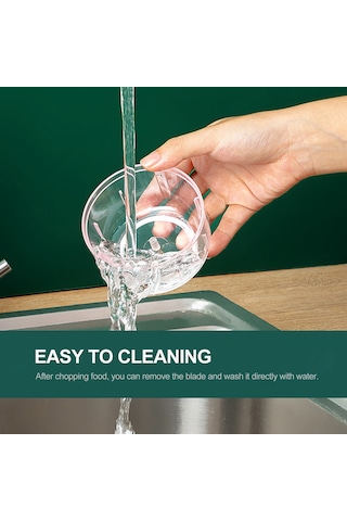 Xindoker Usb Şarjlı Yeşil Taşınabilir Elektrikli Mutfak Robotu - Sebze, Meyve, Et Doğrayıcı