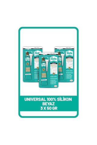 Sista Silikon Mastik Tüp 50 G x 3 Adet Beyaz Sista Silikon Mastik Tüp 50 G x 3 Adet Beyaz