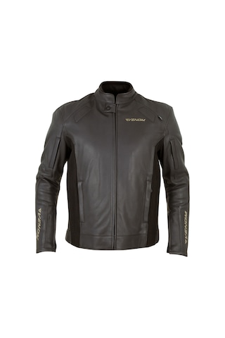 Venom D2 Motosiklet Montu Deri 4 Mevsim Leather Racing Mont Siyah