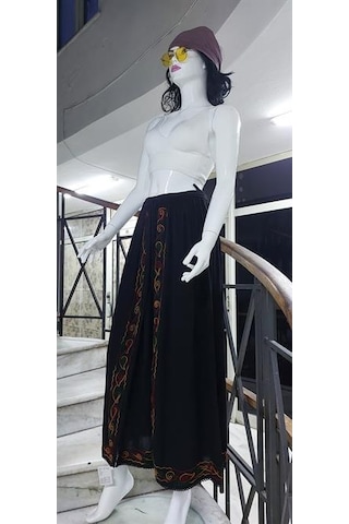Eren Style Otantik Nakış İşlemeli Harem Şalvar Pantolon Siyah