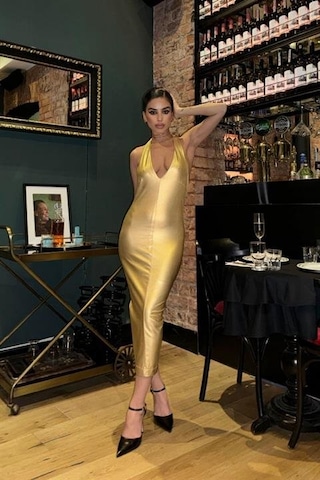 Felicia Sırt Dekolteli Elbise 2583-08 L