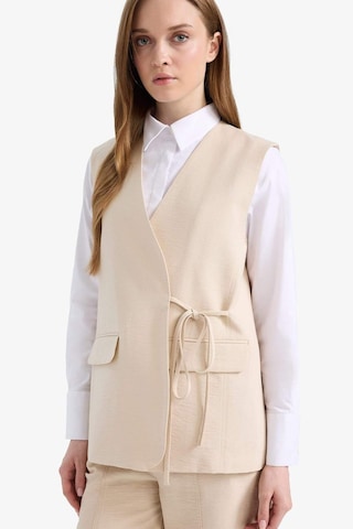 DeFacto V Yaka Bağcıklı Basic Düz Blazer Yelek E4358AX25SPBG702 Bej
