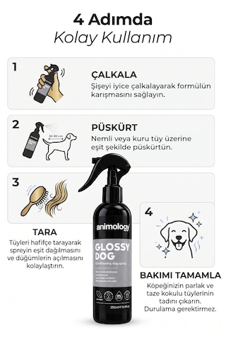 Animology Glossy Dog Kedi Köpek Parlatıcı Kolay Tarama Spreyi 250 Ml