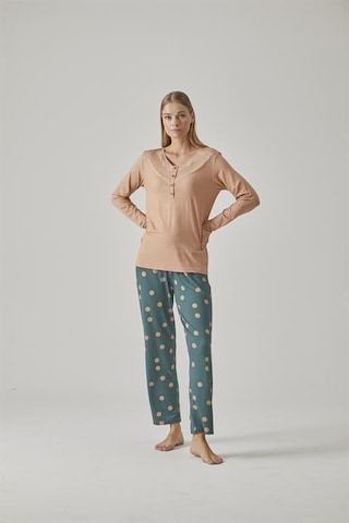 Relax Mode Kadın V Yaka Pijama Takım - 10775 Renkli