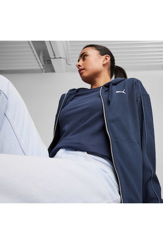 Puma Her Kadın Tam Fermuarlı Kapüşonlu Sweatshirt 677882 14 Mavi