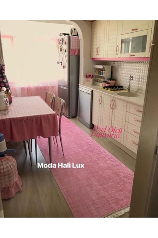 Pembe Kaymaz Taban Halı Kilim Yolluk Düz Pembe