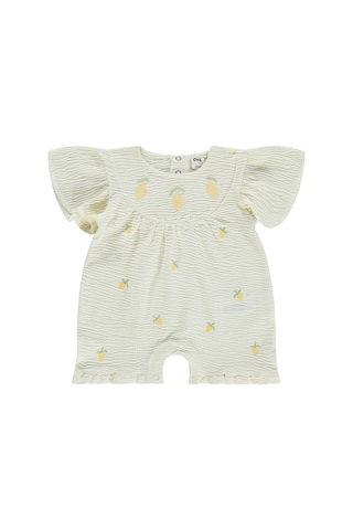 Civil Baby Limon Nakışlı 6-18 Ay Patiksiz Tulum - Ekru
