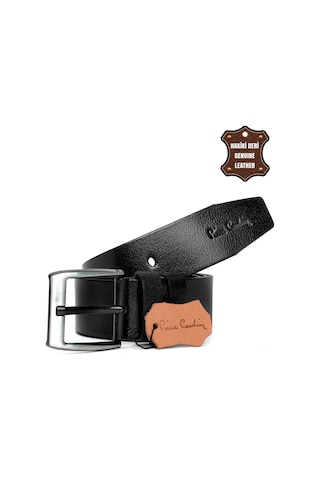 Pierre Cardin Pc452 Erkek 4,5 Cm Hakiki Deri Kemer Siyah-siyah Siyah