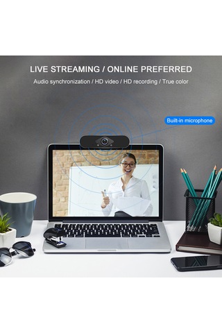 Leezsing 1080p Usb Webcam Bilgisayar Kamerası - Mikrofonlu, Otomatik Plug & Play, Dikey-dikey Dönebilen Lens, Video Konferans Ve Online Dersler İçin Masaüstü/notebook Uyumlu