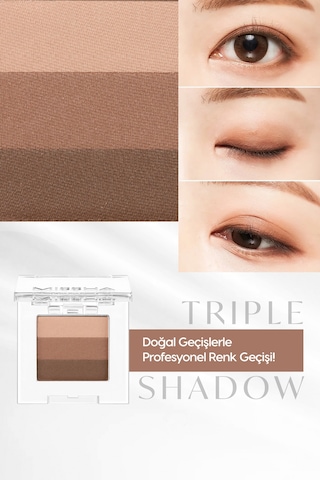 Yumuşak Dokulu, Dökülme Yapmayan 3 Renkli Göz Farı Triple Shadow No.13 Lady Milk Tea 13