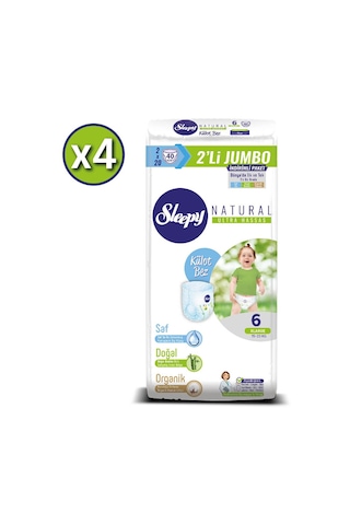 Sleepy Natural Külot Bez 6 Numara Xlarge 2'li Jumbo 160 Adet 8'li