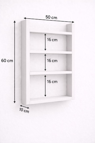 4'lü Duvar Rafı-mutfak-çok Amaçlı Raf-beyaz 60x50x10 Beyaz